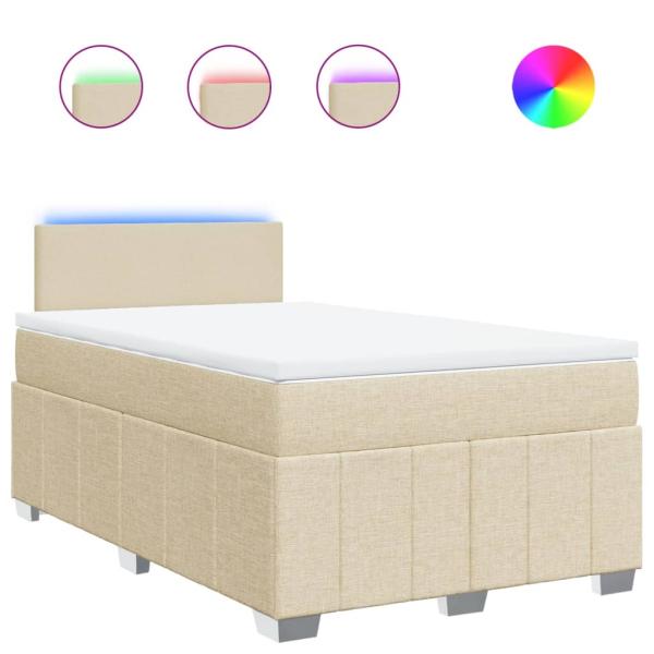 Boxspringbett mit Matratze Creme 120x200 cm Stoff
