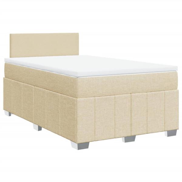 Boxspringbett mit Matratze Creme 120x200 cm Stoff