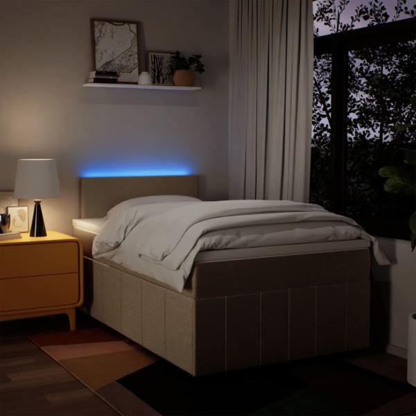 Boxspringbett mit Matratze Creme 120x200 cm Stoff