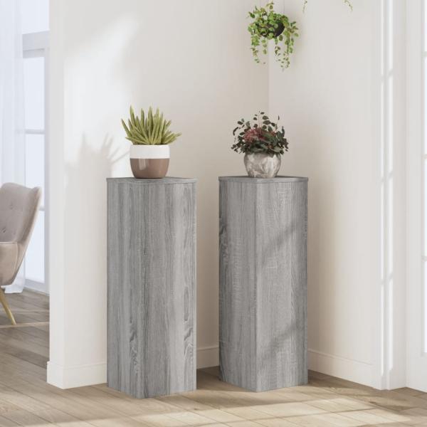 ARDEBO.de - Pflanzenständer 2 Stk. Grau Sonoma 25x25x80 cm Holzwerkstoff