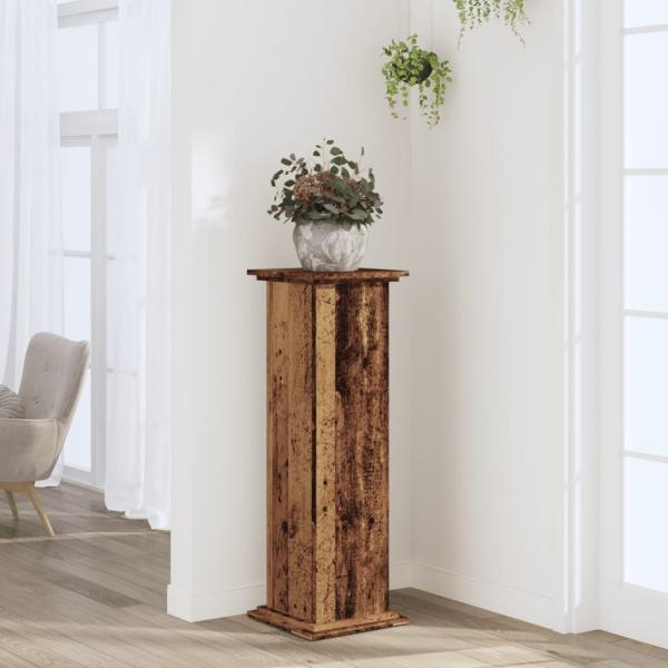 ARDEBO.de - Pflanzenständer Altholz-Optik 33x33x100 cm Holzwerkstoff