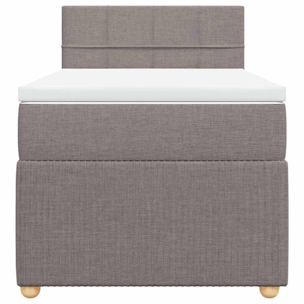 Boxspringbett mit Matratze Taupe 90x200 cm Stoff