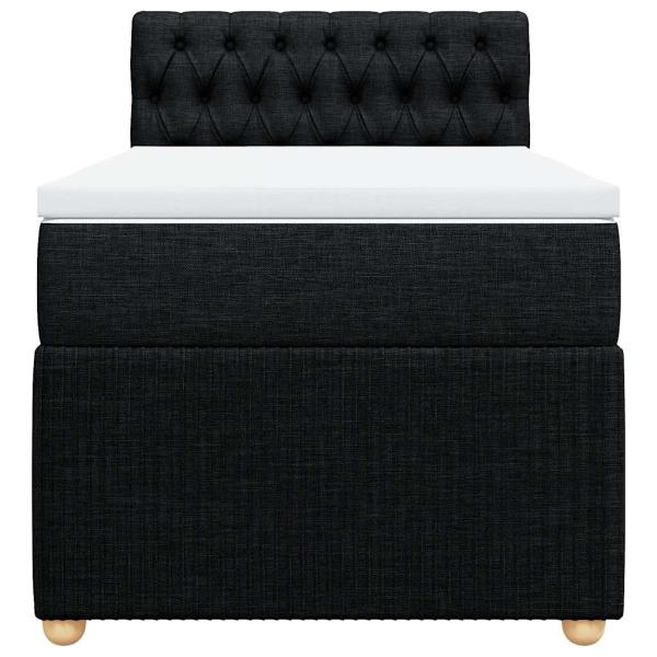 Boxspringbett mit Matratze Schwarz 90x200 cm Stoff