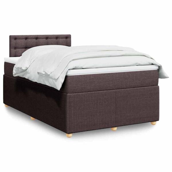 ARDEBO.de - Boxspringbett mit Matratze Dunkelbraun 120x190 cm Stoff