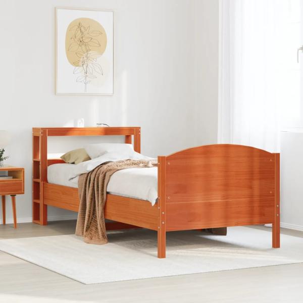 ARDEBO.de - Massivholzbett ohne Matratze Wachsbraun 100x200 Kiefernholz