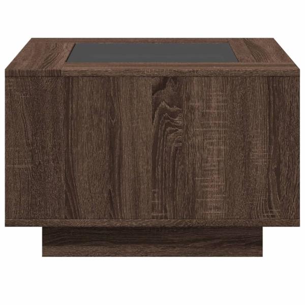 LED-Couchtisch Braun Eichen-Optik 60x60x40 cm Holzwerkstoff