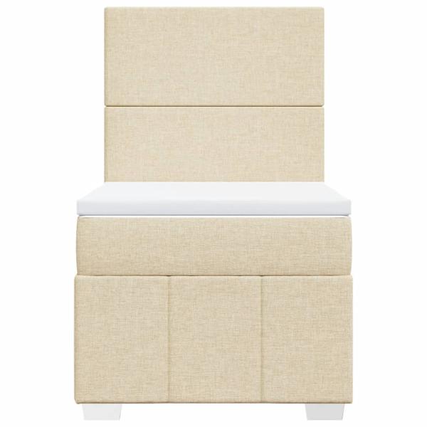 Boxspringbett mit Matratze Creme 100x200 cm Stoff