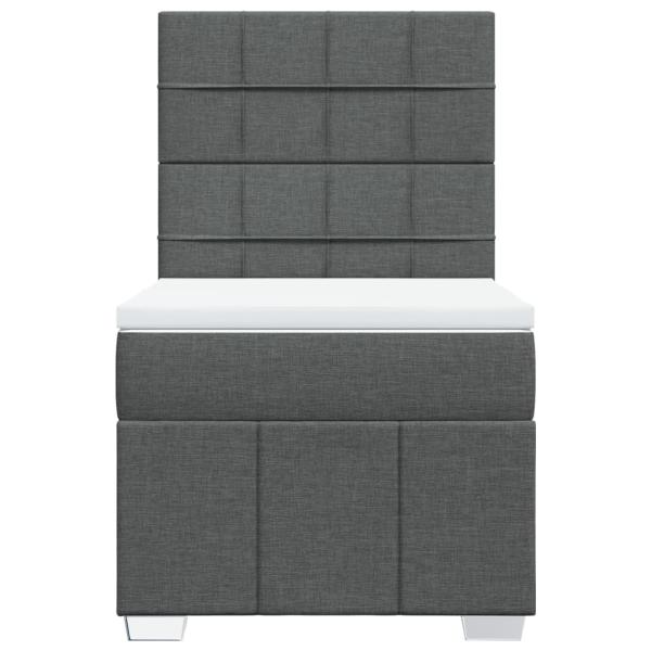 Boxspringbett mit Matratze Dunkelgrau 100x200 cm Stoff