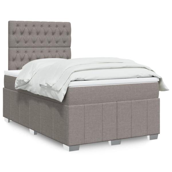 ARDEBO.de - Boxspringbett mit Matratze Taupe 120x190 cm Stoff