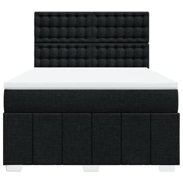 Boxspringbett mit Matratze Schwarz 140x190 cm Stoff