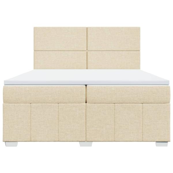 Boxspringbett mit Matratze Creme 200x200 cm Stoff