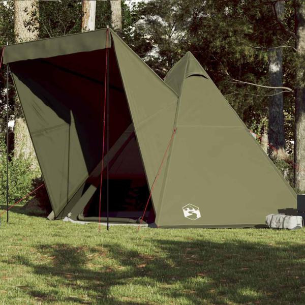 ARDEBO.de - Tipi-Familienzelt 6 Personen Olivgrün Wasserdicht