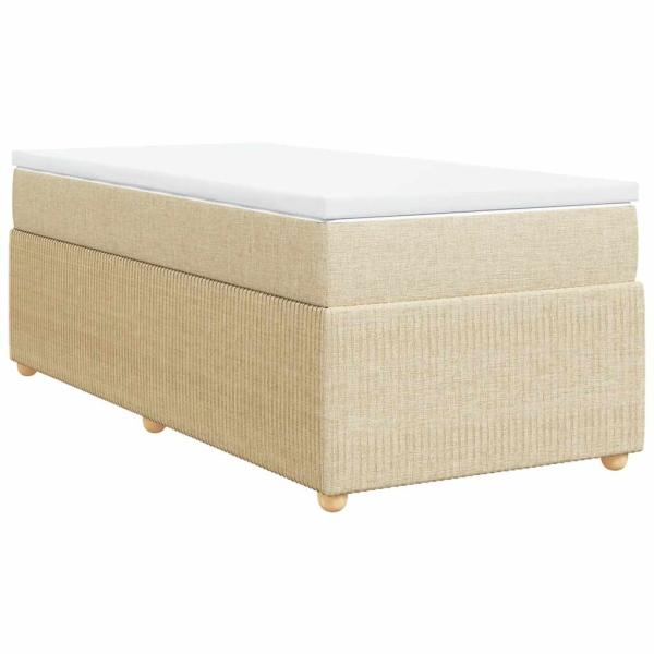Boxspringbett mit Matratze Creme 80x200 cm Stoff
