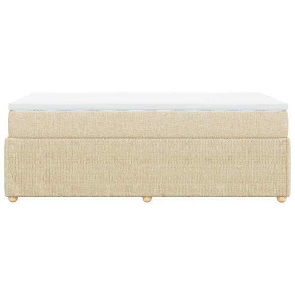 Boxspringbett mit Matratze Creme 80x200 cm Stoff