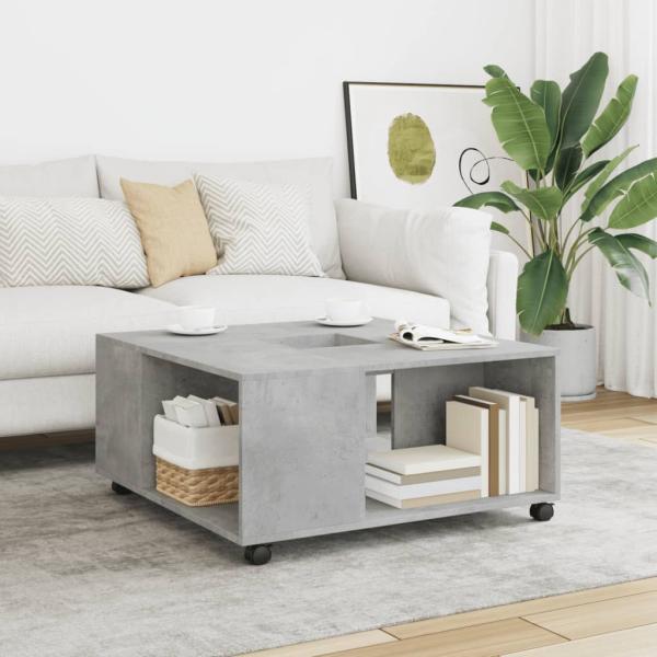 ARDEBO.de - Couchtisch Betongrau 80x80x40 cm Holzwerkstoff