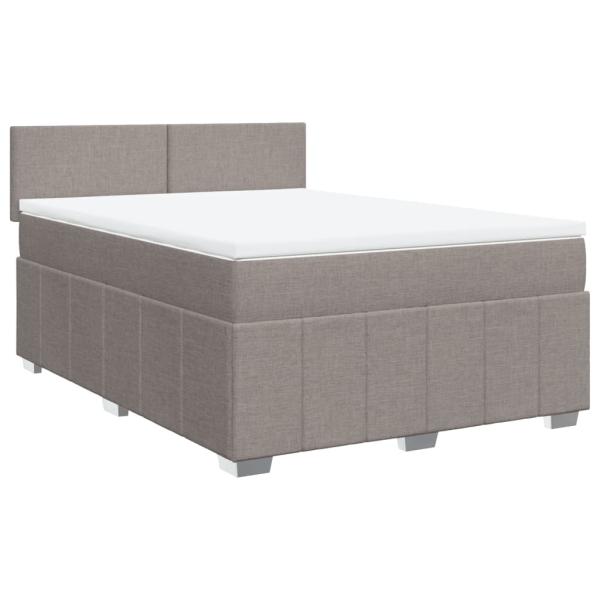 ARDEBO.de - Boxspringbett mit Matratze Taupe 160x200 cm Stoff