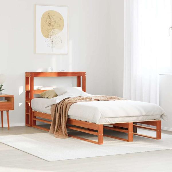ARDEBO.de - Massivholzbett ohne Matratze Wachsbraun 75x190 cm Kiefernholz