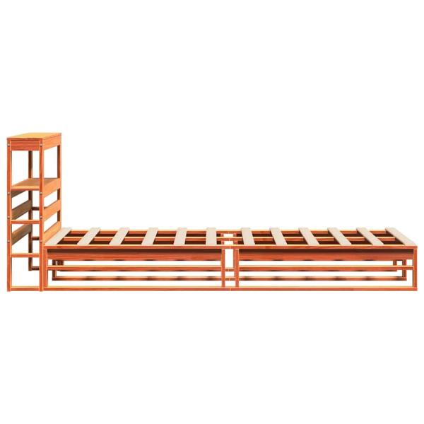 Massivholzbett ohne Matratze Wachsbraun 75x190 cm Kiefernholz