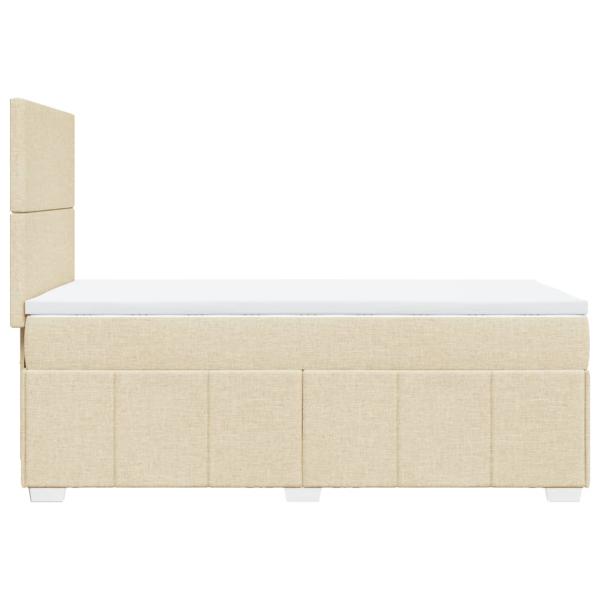 ARDEBO.de - Boxspringbett mit Matratze Creme 100x200 cm Stoff