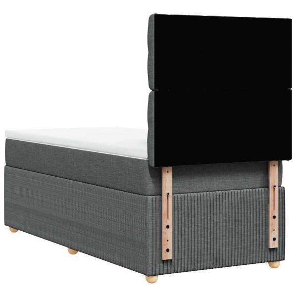 Boxspringbett mit Matratze Dunkelgrau 100x200 cm Stoff