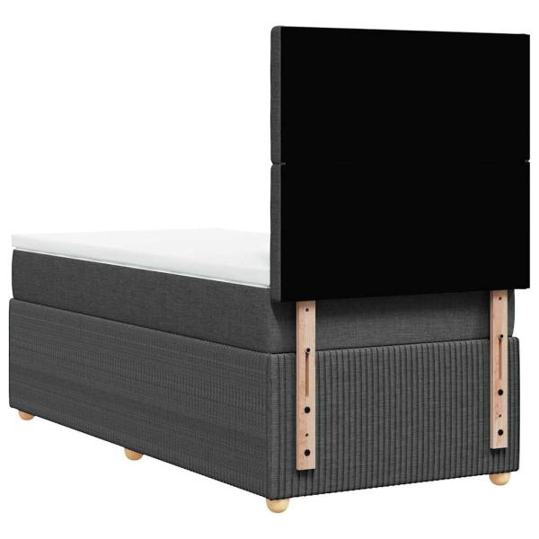 ARDEBO.de - Boxspringbett mit Matratze Dunkelgrau 100x200 cm Stoff