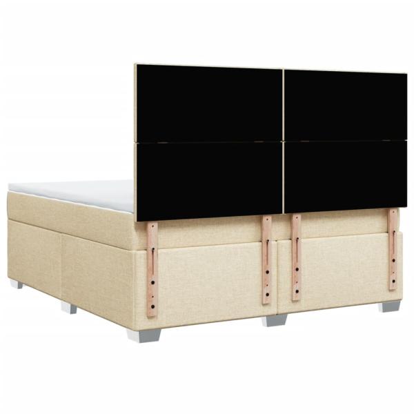 Boxspringbett mit Matratze Creme 180x200 cm Stoff
