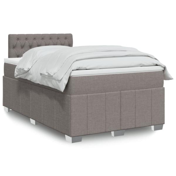 ARDEBO.de - Boxspringbett mit Matratze Taupe 120x200 cm Stoff