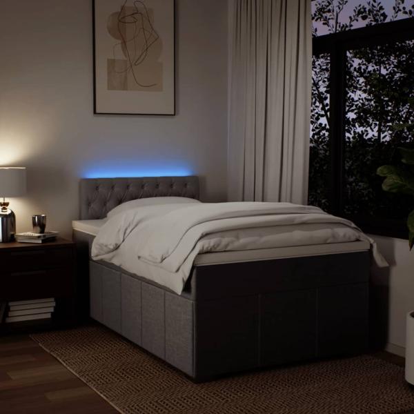 Boxspringbett mit Matratze Taupe 120x200 cm Stoff