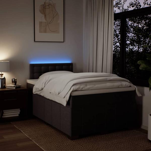 Boxspringbett mit Matratze Dunkelbraun 120x200 cm Stoff