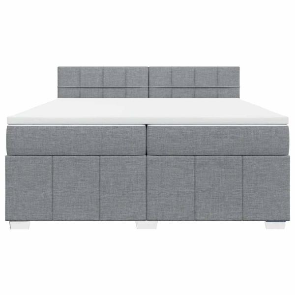 Boxspringbett mit Matratze Hellgrau 200x200 cm Stoff