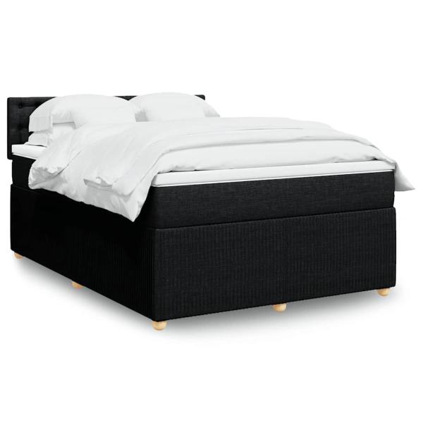 ARDEBO.de - Boxspringbett mit Matratze Schwarz 160x200 cm Stoff