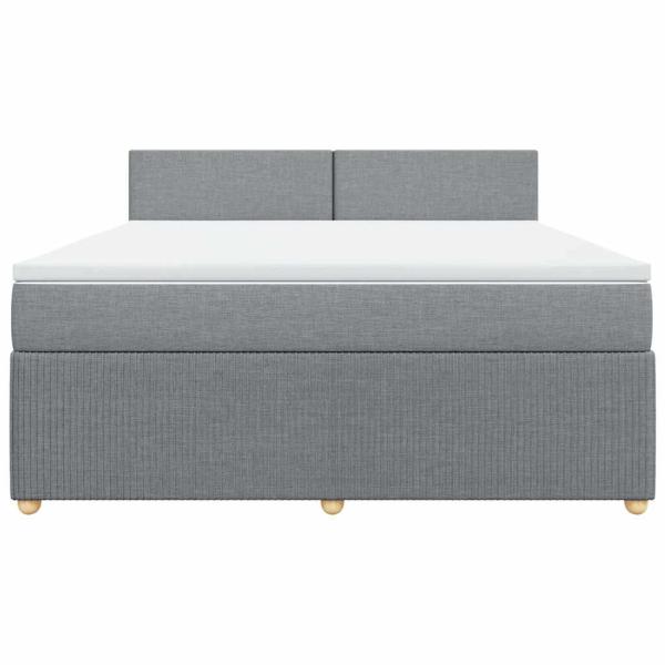 Boxspringbett mit Matratze Hellgrau 180x200 cm Stoff