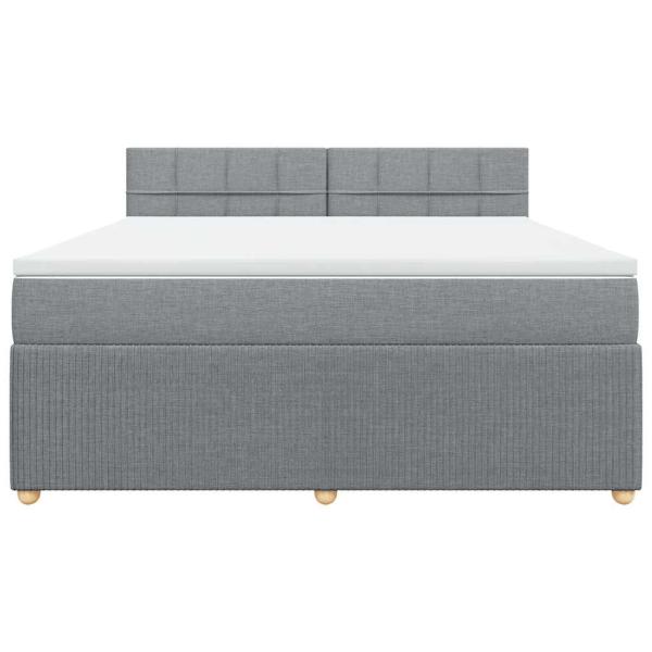 Boxspringbett mit Matratze Hellgrau 180x200 cm Stoff