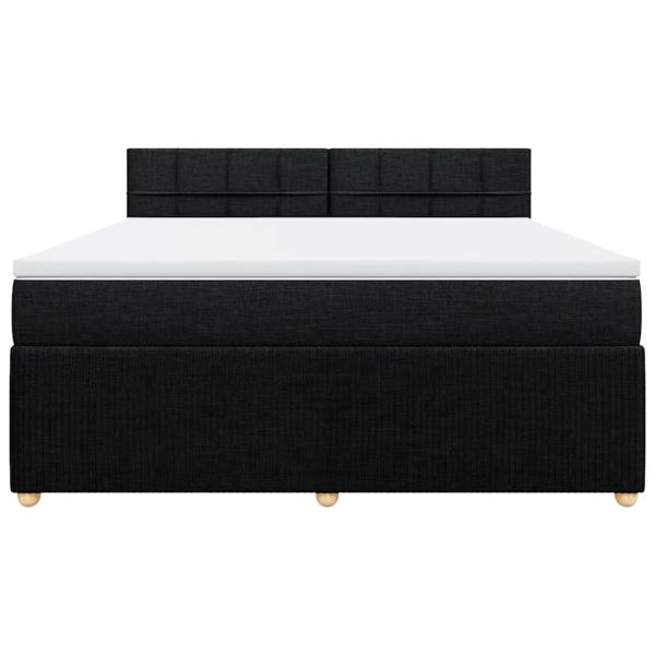 Boxspringbett mit Matratze Schwarz 180x200 cm Stoff