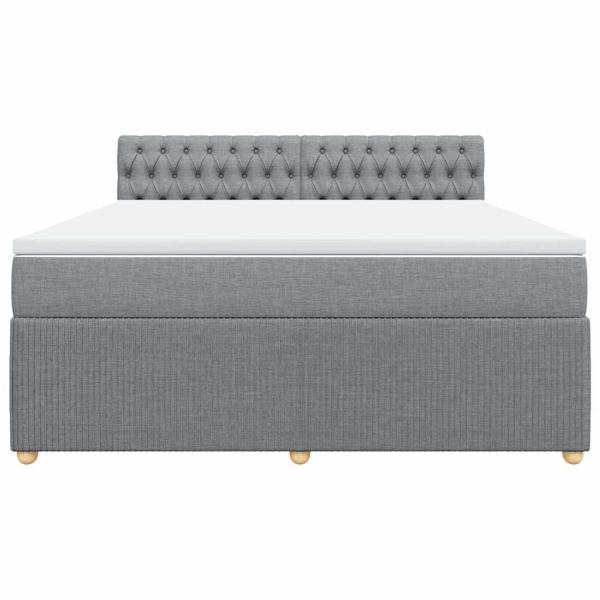 Boxspringbett mit Matratze Hellgrau 180x200 cm Stoff