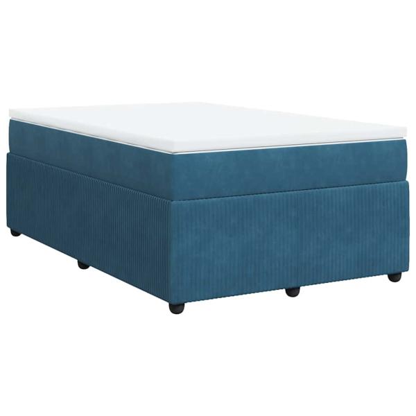 Boxspringbett mit Matratze Dunkelblau 120x200 cm Samt