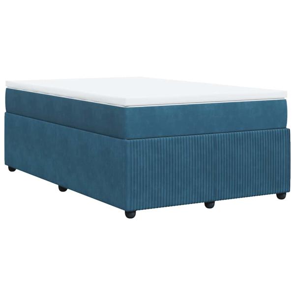 Boxspringbett mit Matratze Dunkelblau 120x200 cm Samt