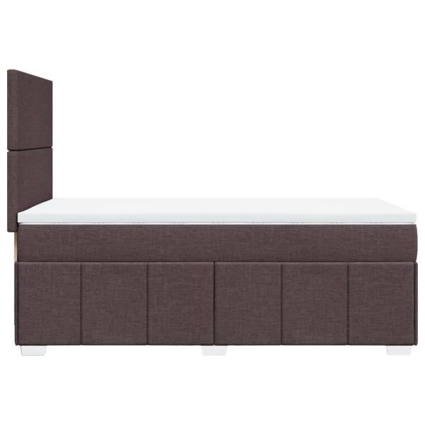 Boxspringbett mit Matratze Dunkelbraun 80x200 cm Stoff