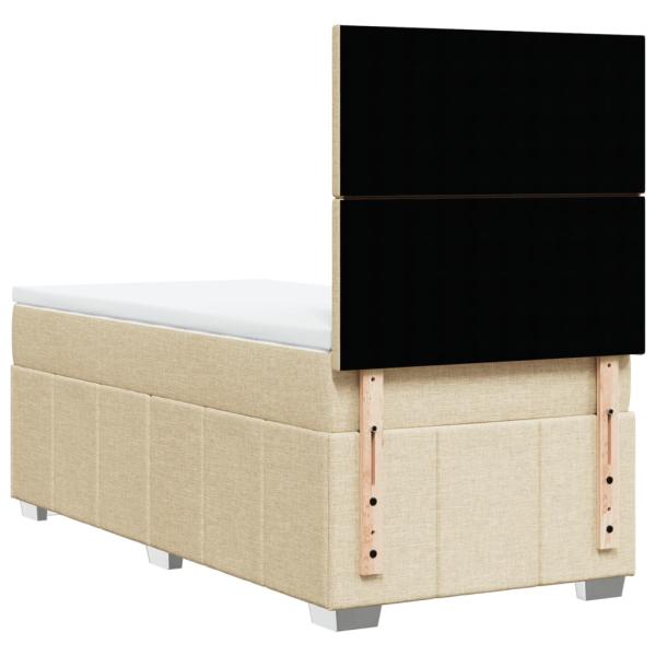 Boxspringbett mit Matratze Creme 90x190 cm Stoff