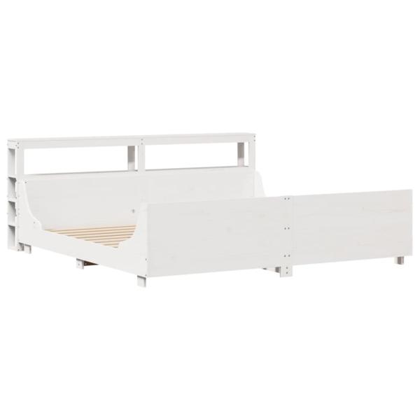 Massivholzbett ohne Matratze Weiß 200x200 cm Kiefernholz