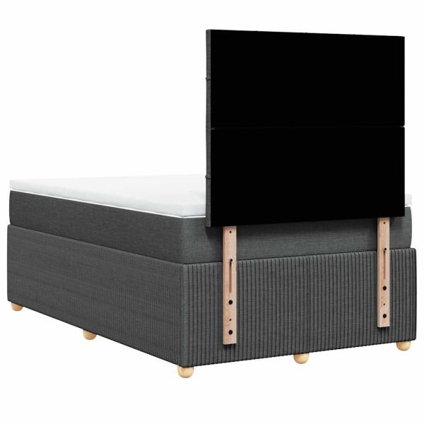 Boxspringbett mit Matratze Dunkelgrau 120x190 cm Stoff