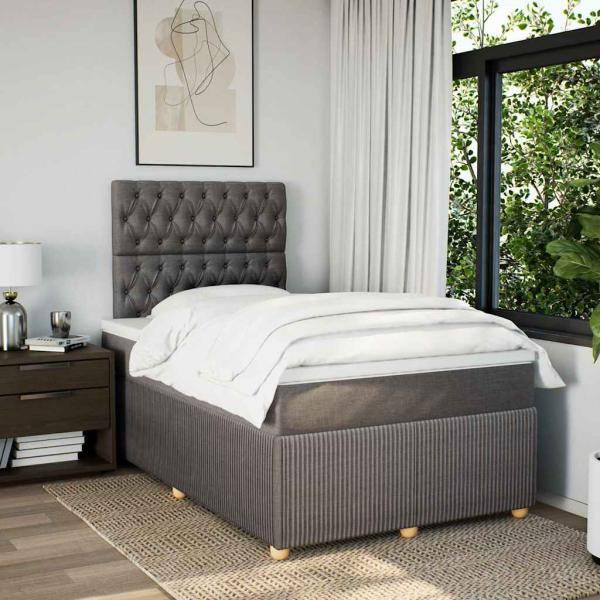 Boxspringbett mit Matratze Taupe 120x190 cm Stoff