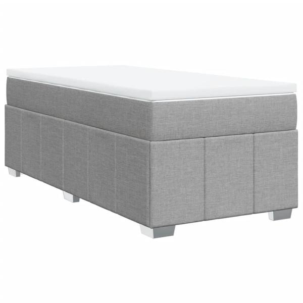 Boxspringbett mit Matratze Hellgrau 90x190 cm Stoff