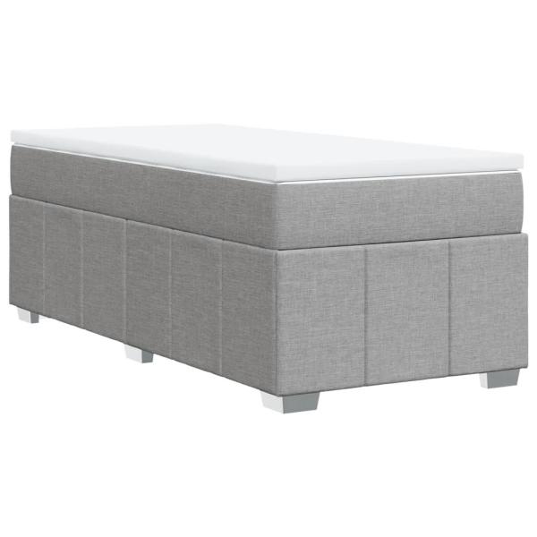 Boxspringbett mit Matratze Hellgrau 90x190 cm Stoff