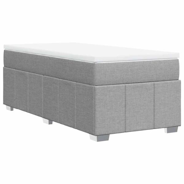 Boxspringbett mit Matratze Hellgrau 100x200 cm Stoff