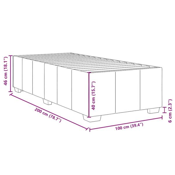 Boxspringbett mit Matratze Hellgrau 100x200 cm Stoff