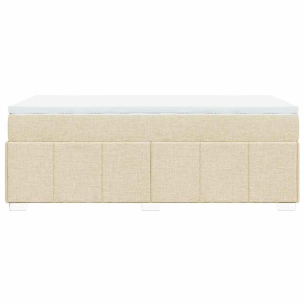 Boxspringbett mit Matratze Creme 100x200 cm Stoff