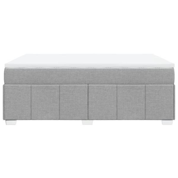 Boxspringbett mit Matratze Hellgrau 140x200 cm Stoff