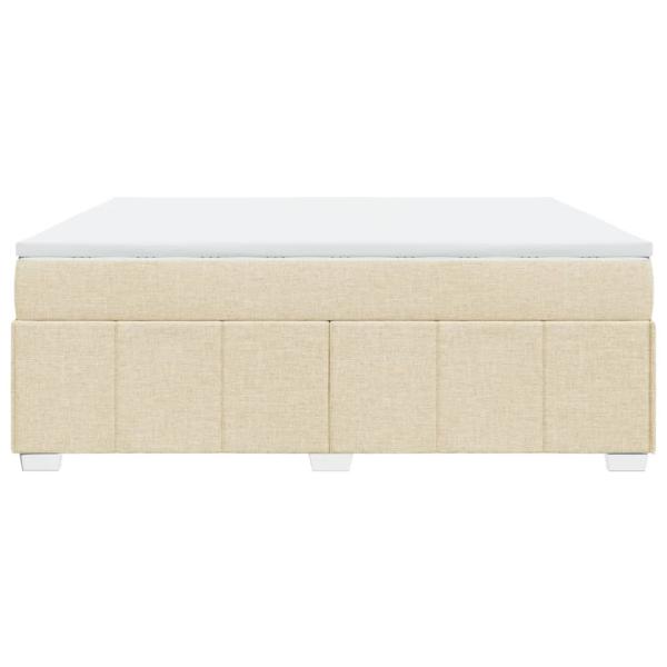 Boxspringbett mit Matratze Creme 180x200 cm Stoff
