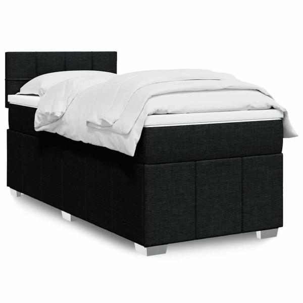 ARDEBO.de - Boxspringbett mit Matratze Schwarz 80x200 cm Stoff